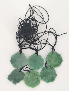 Six Carved Jade Pendents