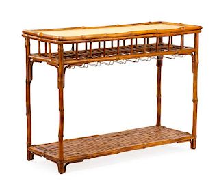 Bamboo Wine or Bar Table, 20th Century