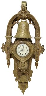 FRENCH GOTHIC REVIVAL BRONZE EXTERNAL BELL CLOCK