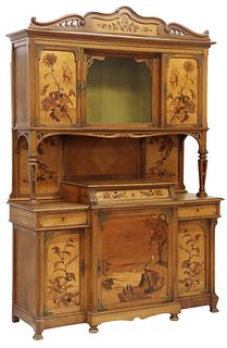 FRENCH ECOLE DE NANCY MARQUETRY BOOKCASE, SOTHEBY