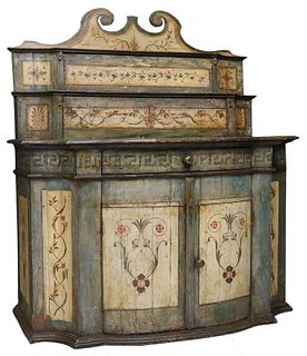 ITALIAN PAINT DECORATED SIDEBOARD, 18TH C.