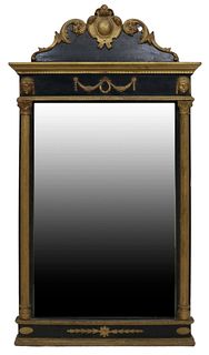 NEOCLASSICAL PARCEL GILT & PAINTED MIRROR, 67.5"