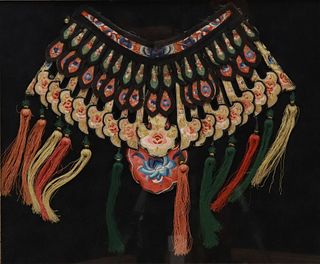 FRAMED CHINESE EMBROIDERED SILK COLLAR