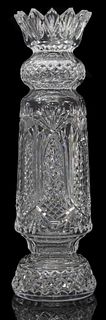 LARGE WATERFORD MASTER CUTTER CRYSTAL VASE, 17.5"H