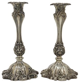 (2) VICTORIAN WEIGHTED STERLING CANDLESTICKS