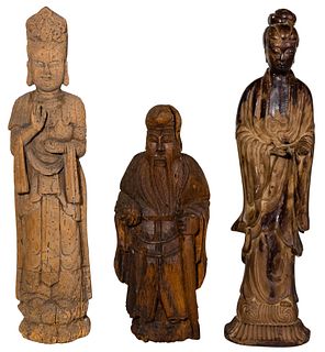Chinese Kuanyin Buddha and Asian Figure Assortment