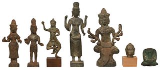 Cambodian Khmer Style Bronze Figure Assortment