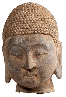 Chinese Limestone Buddha Head