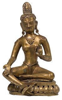 Indian Himalayan Copper Alloy Tara Statue