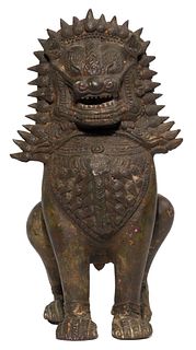 Thai Bronze Guardian Lion