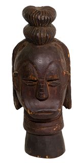African Fang Carved Wood Reliquary