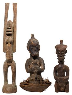 African Carved Wood Figure Assortment