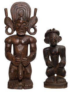 African Chokwe Tribe Carved Wood Figures