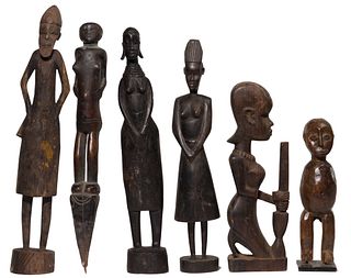African Carved Wood Figurine Assortment