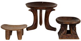 African Carved Wood Seat Assortment