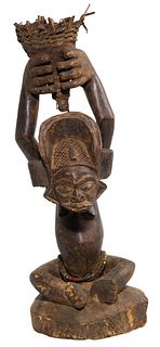 African Chokwe Carved Wood Figure