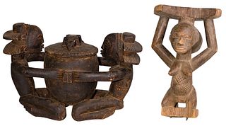 African Luba Carved Wood Sculptures