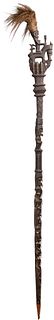 African Mali Carved Wood Staff