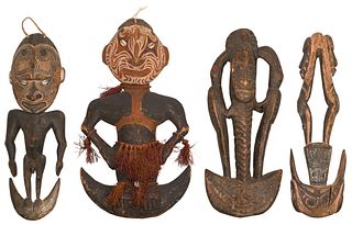 Oceanic Carved Wood Figurine Assortment