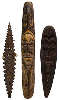 New Guinea Carved Wood Wall Masks