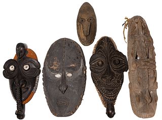 Multi-Cultural Carved Wood Mask Assortment