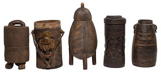 Multi-Cultural Carved Wood Container Assortment