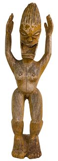 Hawaiian Carved Wood Female Figure