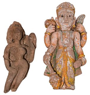 Indian Carved Stone Hindu Deity Sculptures