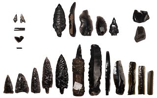 Pre-Columbian Black Obsidian Assortment
