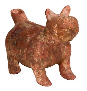 Pre-Columbian Colima Pottery Masked Dog Vessel