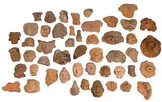 Pre-Columbian Latin American Ceramic Figurine Fragment Assortment