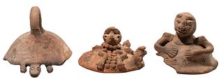 Pre-Columbian Pottery Censer Lid Assortment