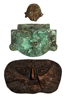 Pre-Columbian Sican Copper Funerary Mask Assortment