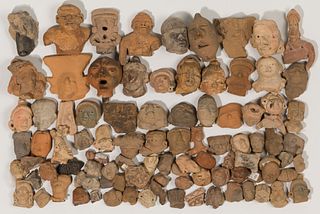 Pre-Columbian Terracotta Head Fragment Assortment
