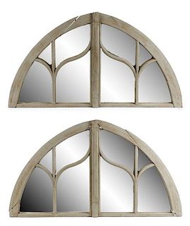 Pair of Large French Grey Distressed Mirrors