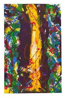 Francis, Sam o.T. 1990. Farblithographie auf chamoisfarbenem PTI 120 Waterleaf. 117,5 x 76,2 cm (117,58 x 76,2 cm. Signiert und datiert. - Verso mit S