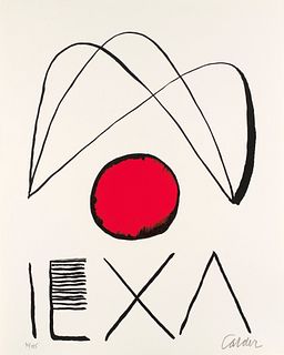 Calder, Alexander Lexa. (El circulo de piedra). 1970. Farblithographie auf Arches. 49 x 36 cm (56,5 x 45,3 cm.) Signiert und nummeriert. Mit dem Schöp