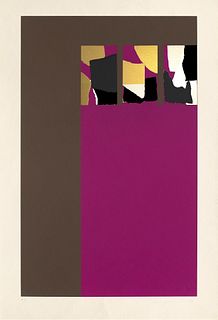 Nevelson, Louise o.T. (aus: America's Hommage à Picasso). 1974. Farbserigraphie auf chamoisfarbenem Vélin. 65 x 41 cm (76 x 51 cm). Signiert und bezei
