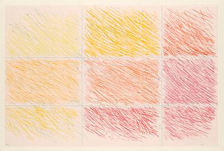 Noland, Kenneth Marron. 1990. Farbradierung und Aquatinta auf Guarro-Papier. 37 x 55 cm (40,5 x 59 cm). Monogrammiert und nummeriert. - Sauberer und f