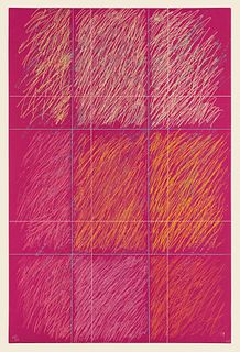 Noland, Kenneth Roy. 1990. Farbradierung und Aquatinta auf Guarro-Papier. 37 x 55 cm (40,5 x 59 cm). Monogrammiert und nummeriert. - Sauberer und farb