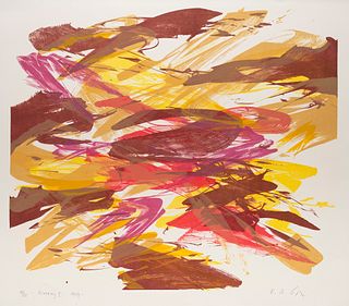 Götz, Karl Otto Giverny II. 1989. Farblithographie auf chamoisfarbenem BFK Rives. 64 x 74 cm (74 x 90 cm). Signiert, datiert, betitelt und nummeriert.