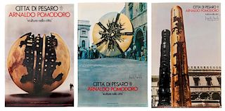 3 Arnaldo Pomodoro 1971 Signed Exhibition Posters