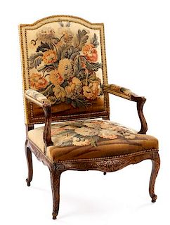 French Regence Style Bergere w/Tapestry Upholstery