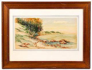 Albert Benois, Signed Watercolor Landscape