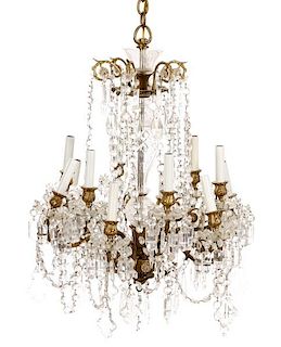 Louis XVI Style 12 Light Crystal Chandelier