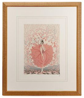 Erte Limited Edition Signed Serigraph "Pink Lady"
