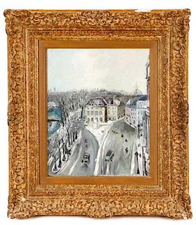 French School, View of Paris, Oil on Canvas