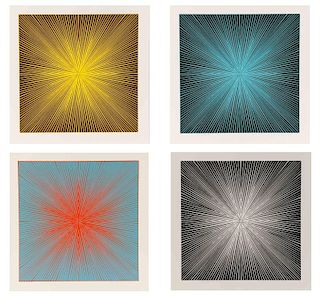 4 Unframed Roy Ahlgren "Energia" Series, 1969