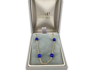 14kt Yellow Gold Necklace With Lapis Lazuli Beads