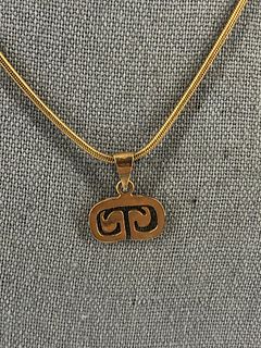 14kt Gold Chain Necklace and Pendant